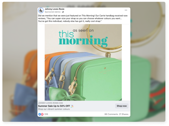 Johnny Loves Rosie Facebook Post